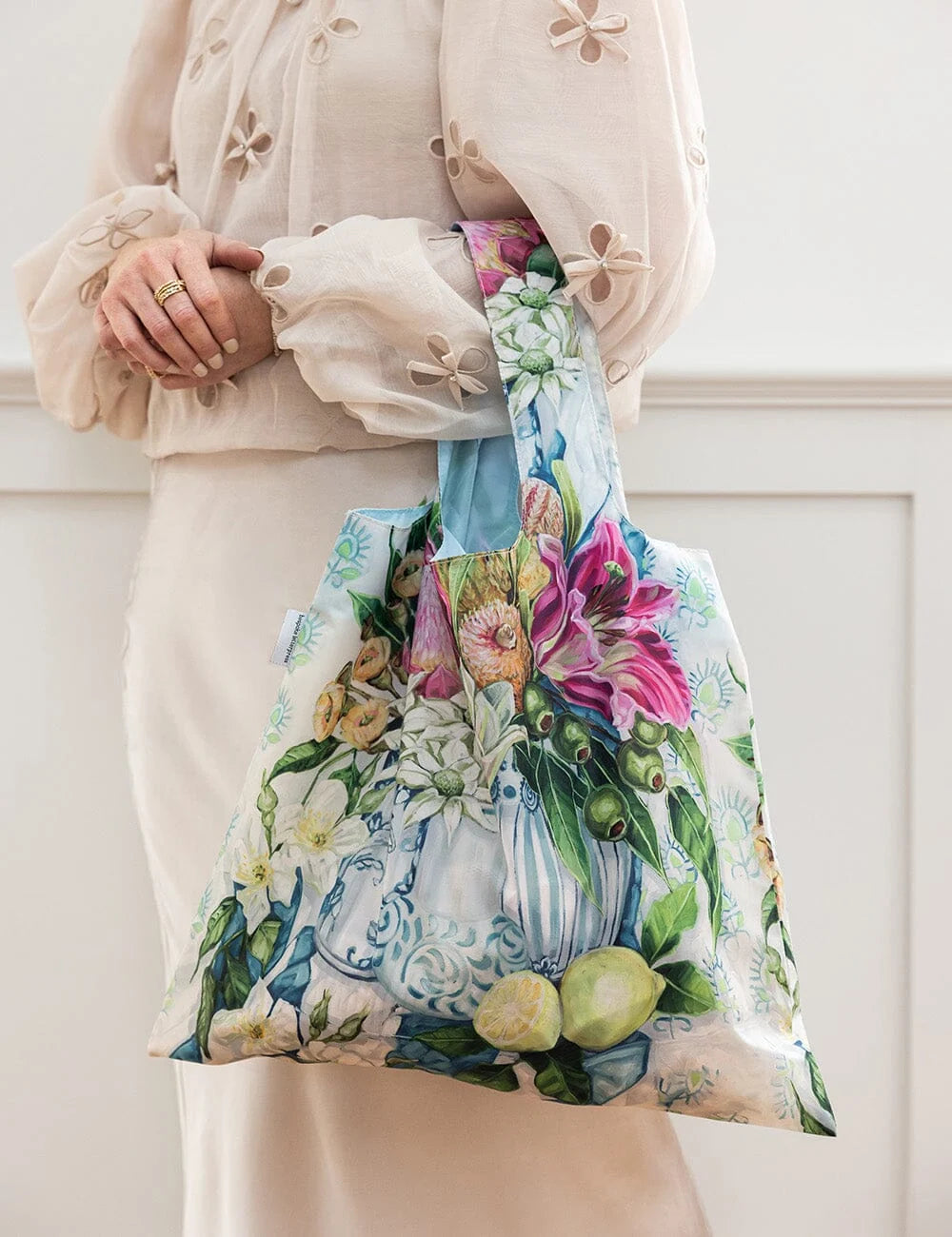 Reusable Shopping Bag - Three Vases with Lemon