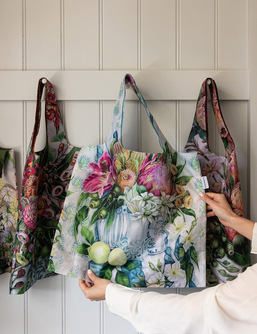 Reusable Shopping Bag - Three Vases with Lemon
