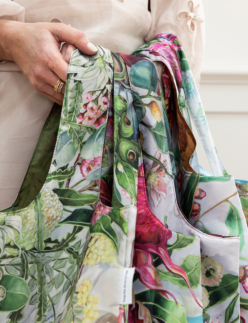 Reusable Shopping Bag - Three Vases with Lemon