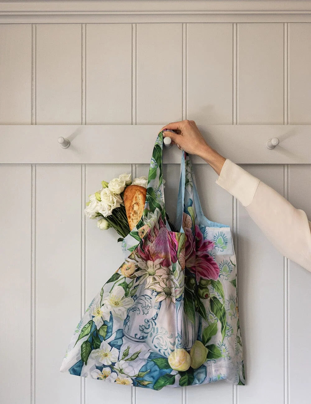 Reusable Shopping Bag - Three Vases with Lemon