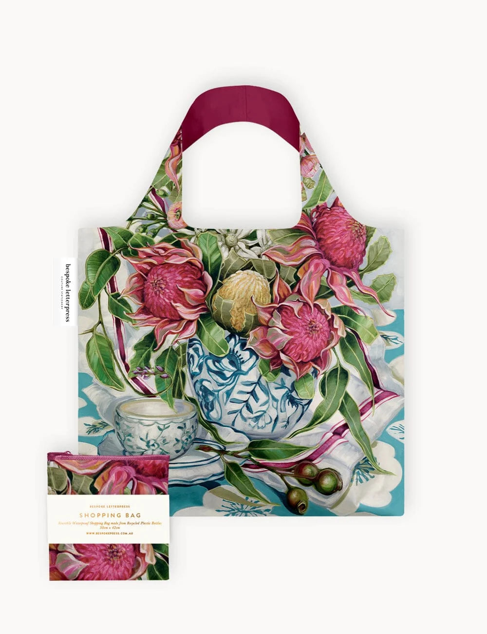 Reusable Shopping Bag - Waratah in Blue