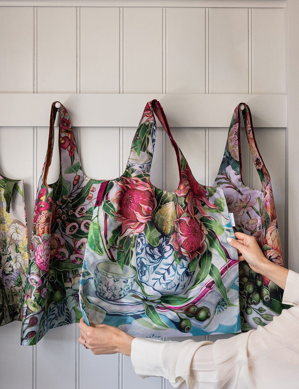Reusable Shopping Bag - Waratah in Blue