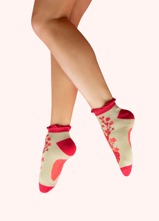 POWDER Trainer Socks - Rouge Blooms