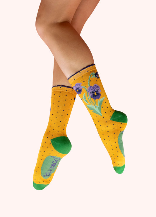 POWDER Ankle Socks - Perfect Pansies