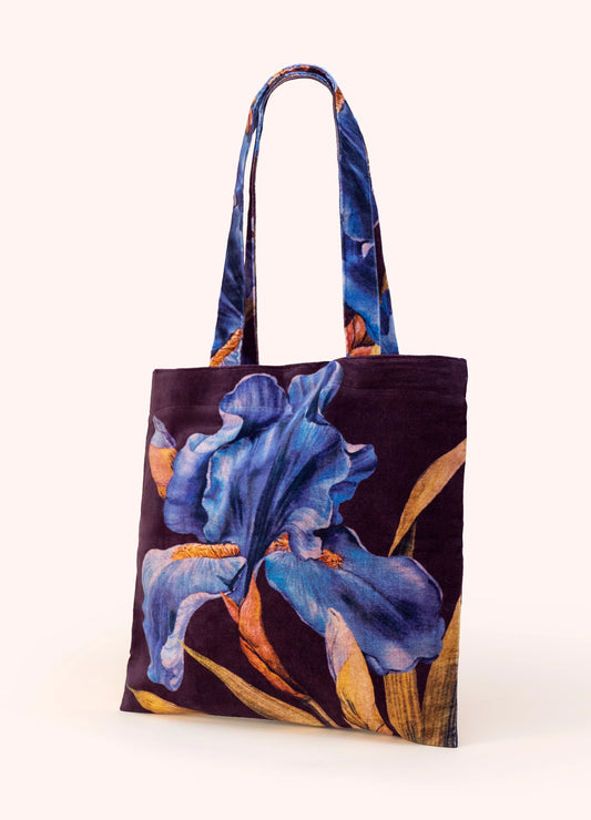 Powder Velvet Tote Bag - Iris