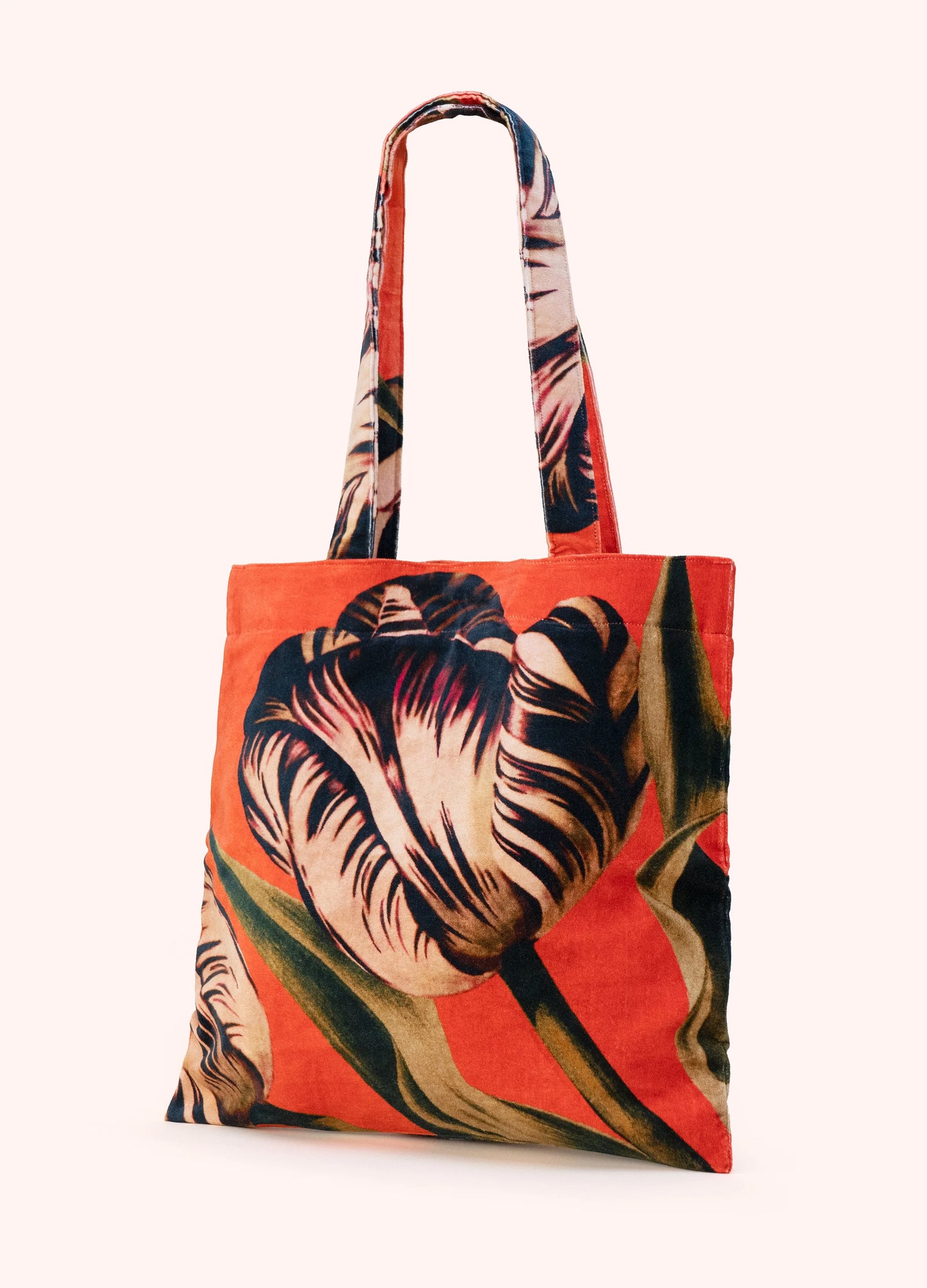 Powder Velvet Tote Bag - Tulip