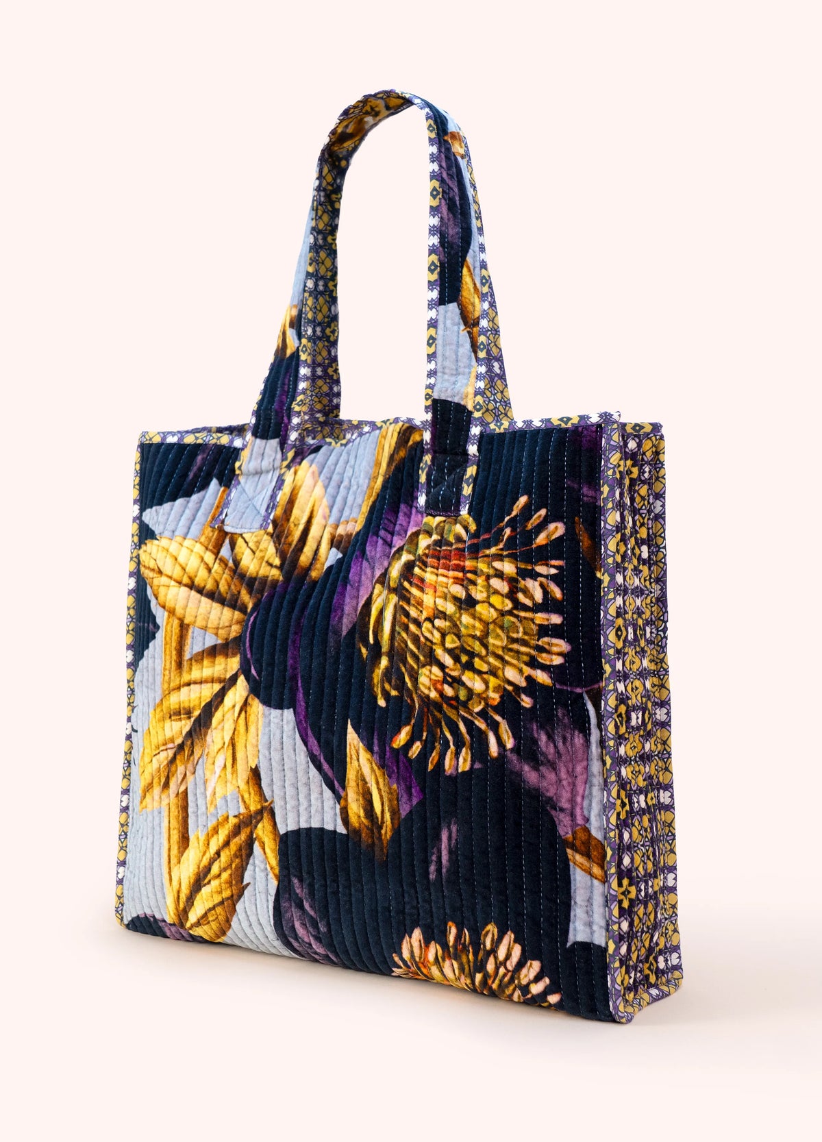Powder Luxe Quilted Velvet Tote Bag - Hellebore