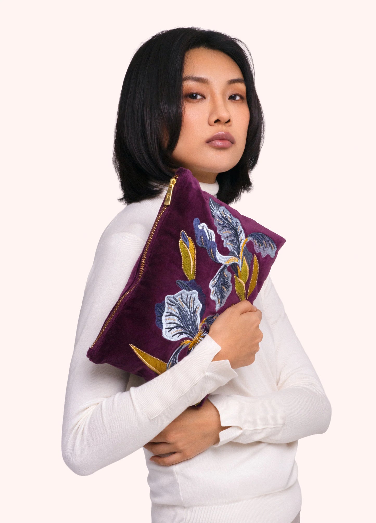 POWDER Iris Velvet Zip Pouch