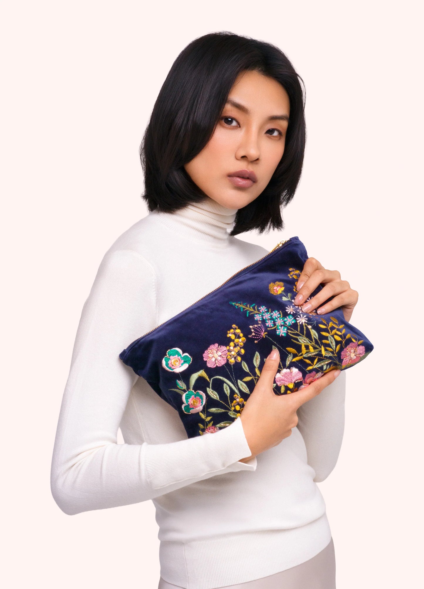 POWDER Hedgerow Velvet Zip Pouch