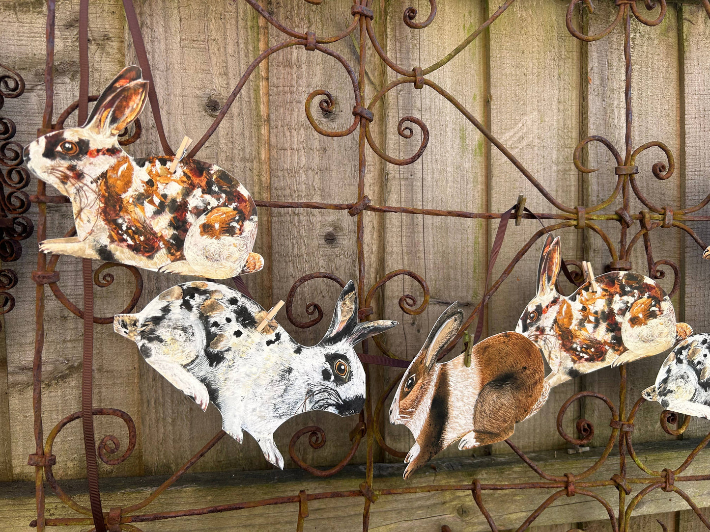 Handmade Fine art paper Bunny Garland 