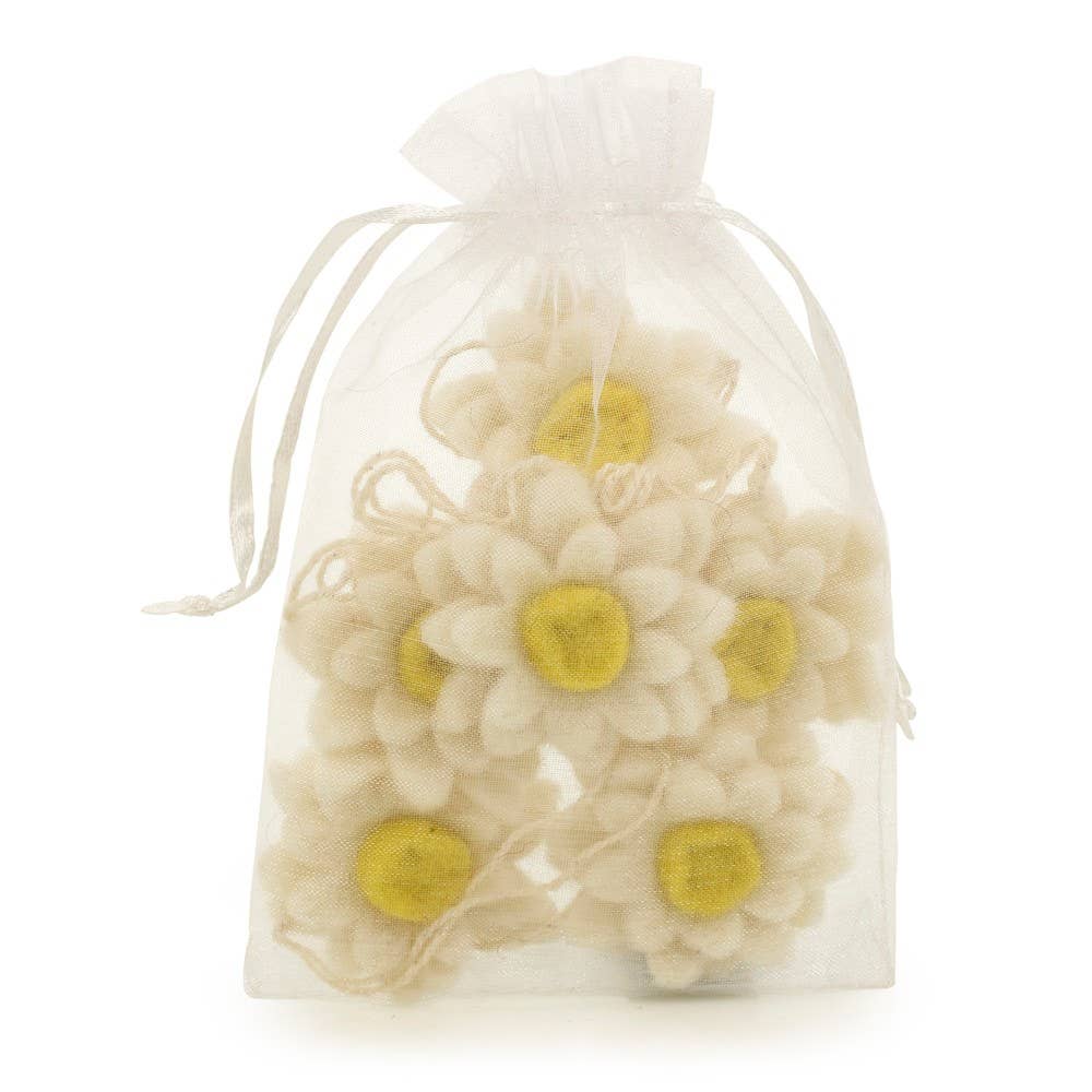 Handmade Hanging Daisies (set of 6) Felt Decorations