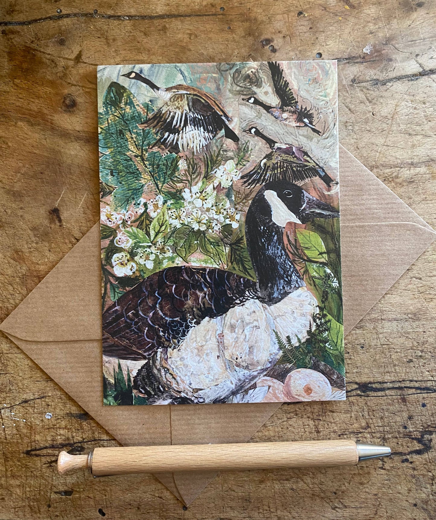 A6 Canadian Geese  postcard