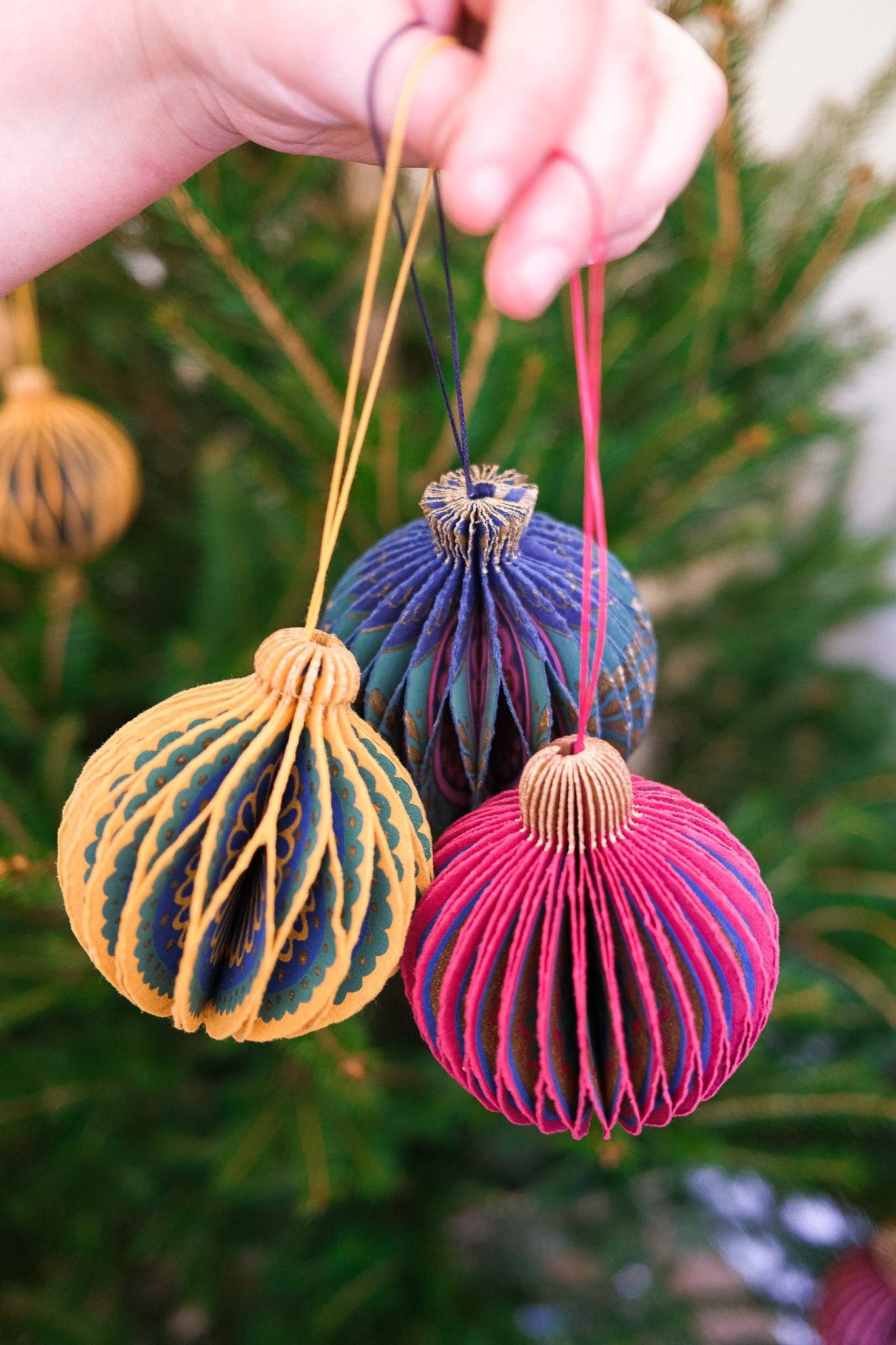 Yellow Bauble Honeycomb Decoration