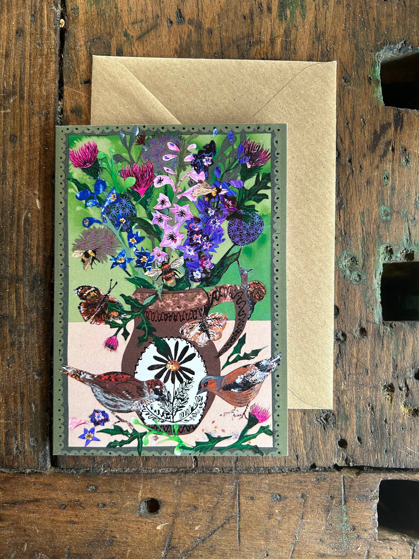A6 Summer Blooms blank greeting card