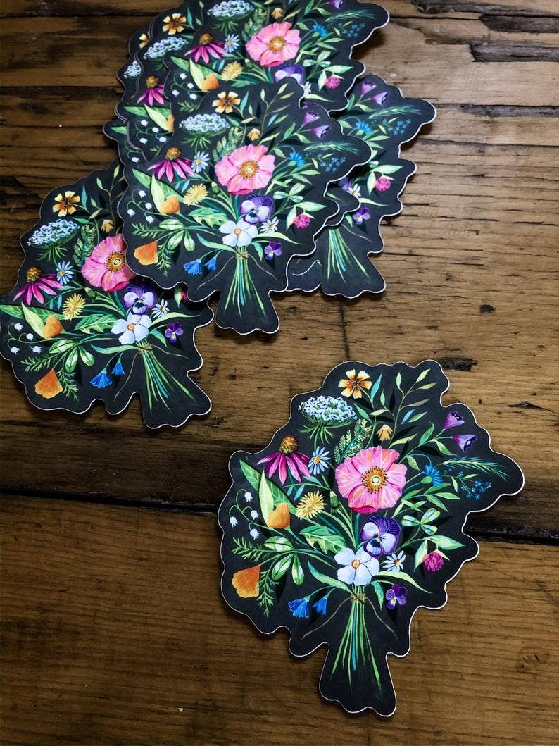 Katie Daisy Bouquet Matte Laminate Sticker