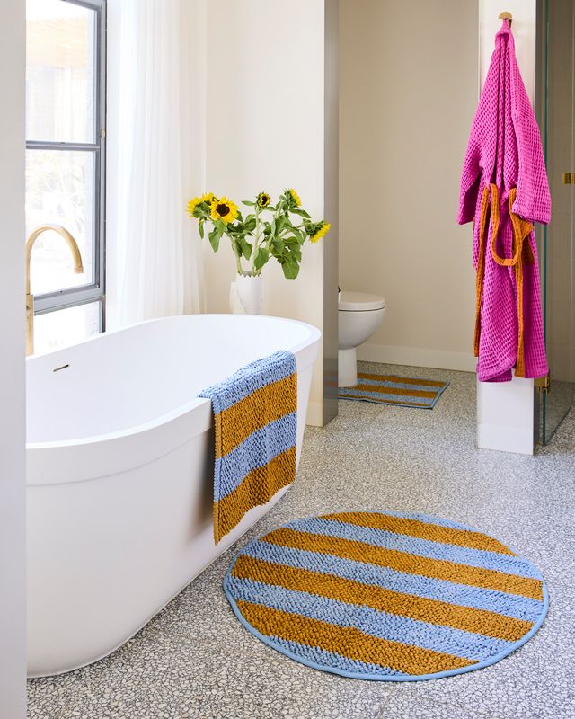 Kip and Co Como Striped Bath Mats - Various Shapes