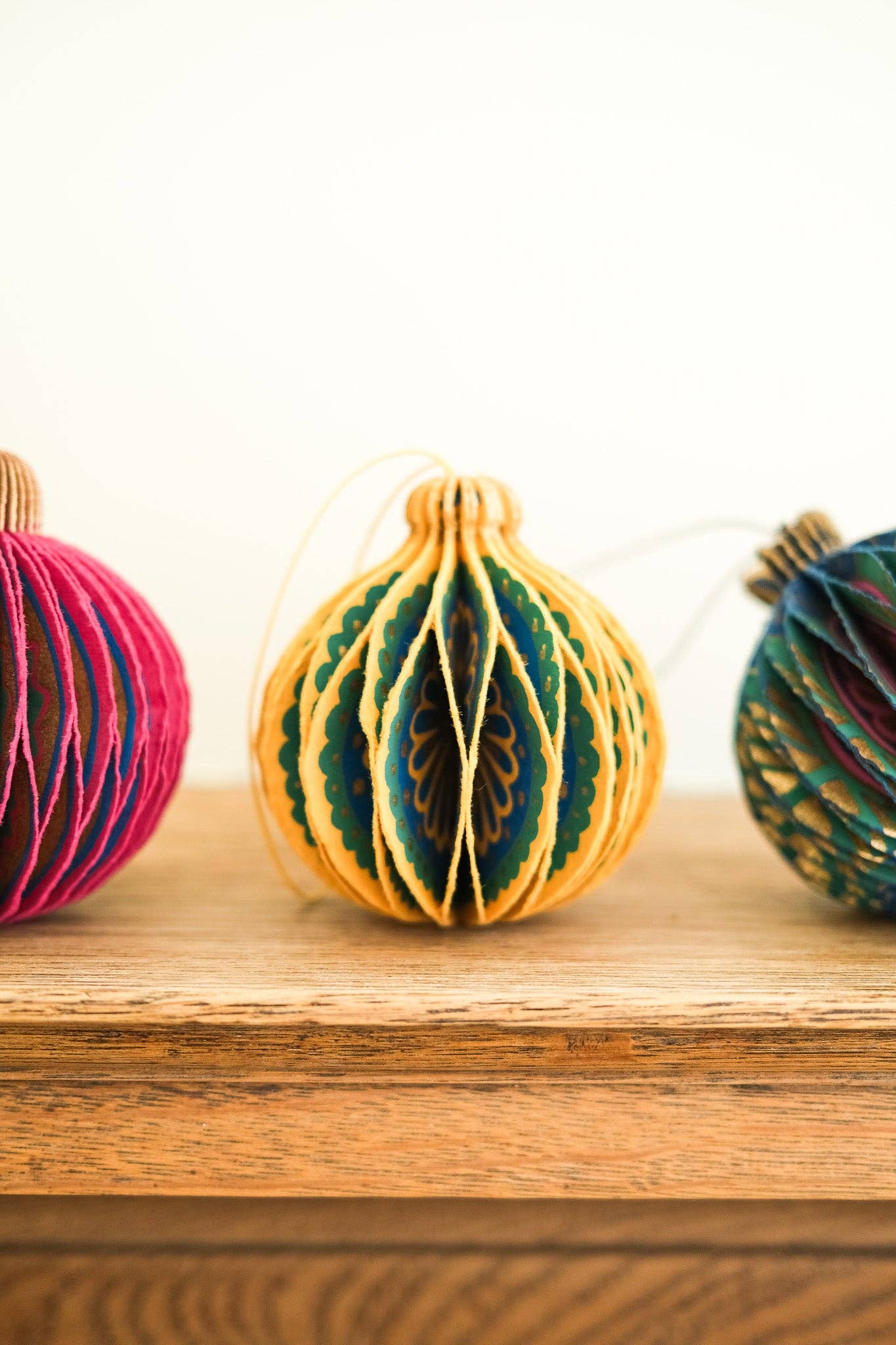 Yellow Bauble Honeycomb Decoration