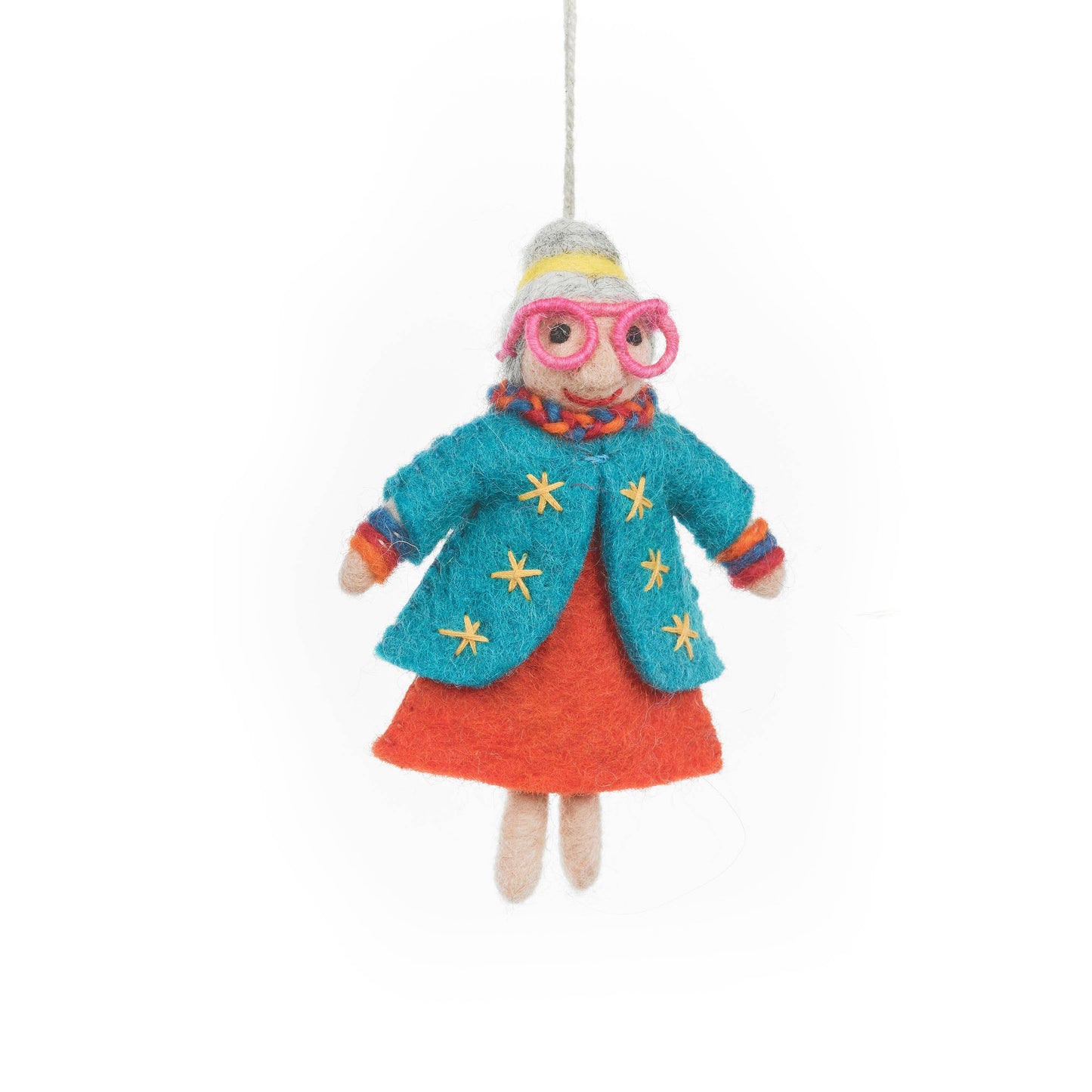 Handmade Felt Groovy Grannies Hanging Decoration: Various