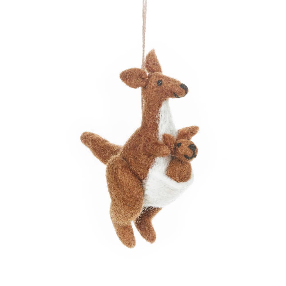 Handmade Felt Kanga & Roo Hanging Kangaroo Decoration