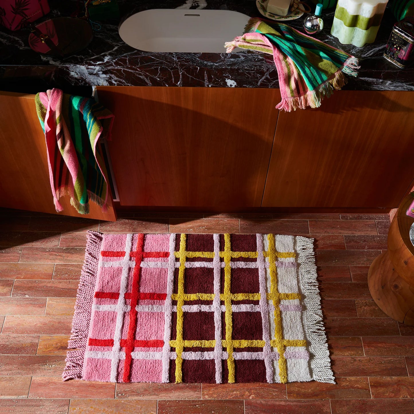 Sage x Clare Karina Bath Mat - Rosewood