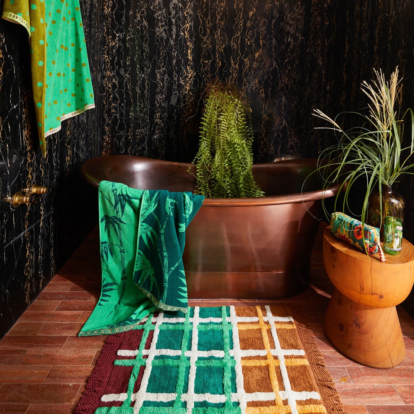 Sage x Clare Karina Bath Mat - Verdant