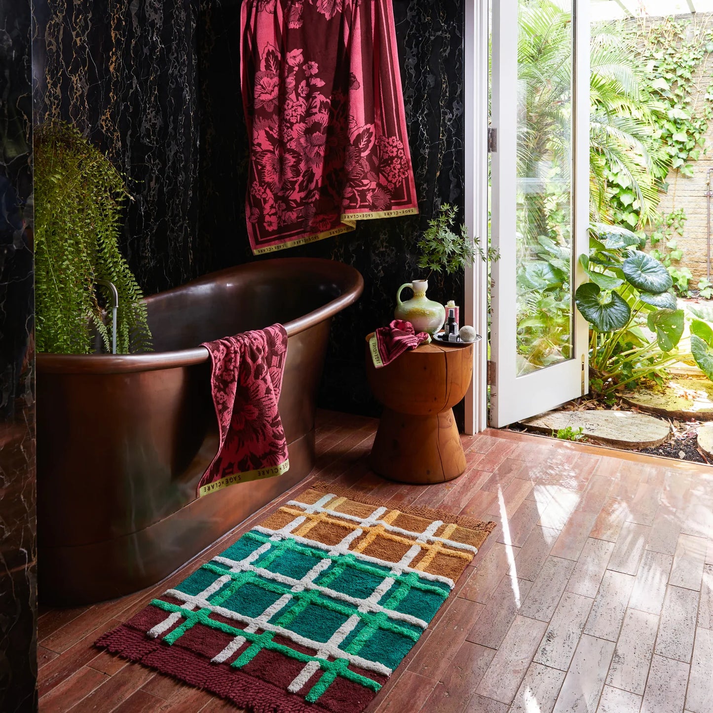 Sage x Clare Karina Bath Mat - Verdant