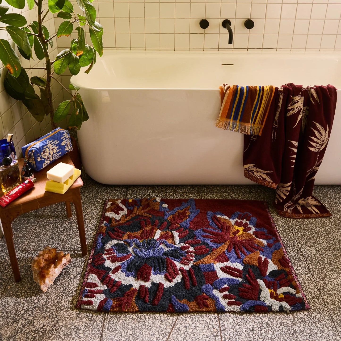 Sage and Clare Eliza Bath Mat - Rosewood