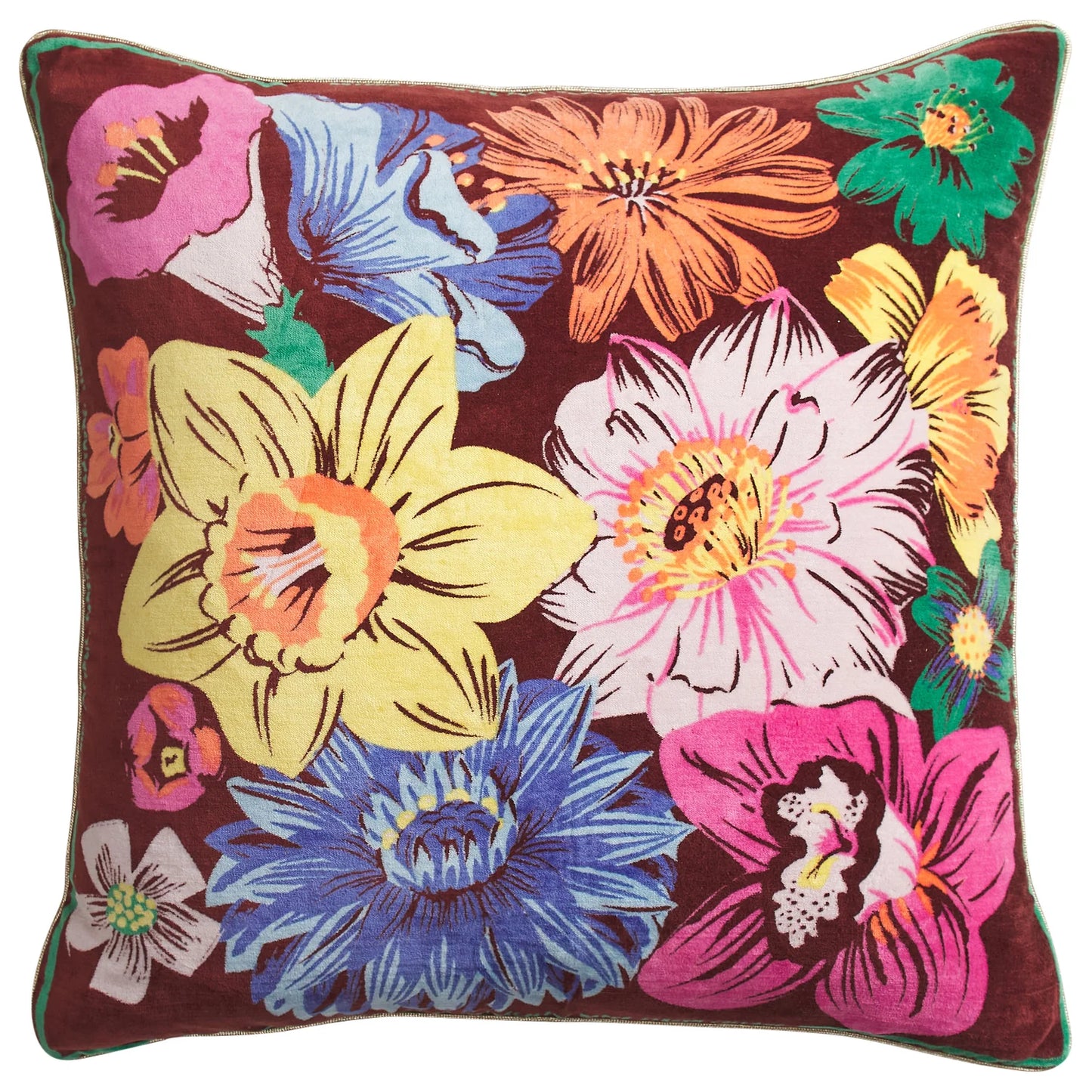 Ines Velvet Cushion - Burnt Sienna