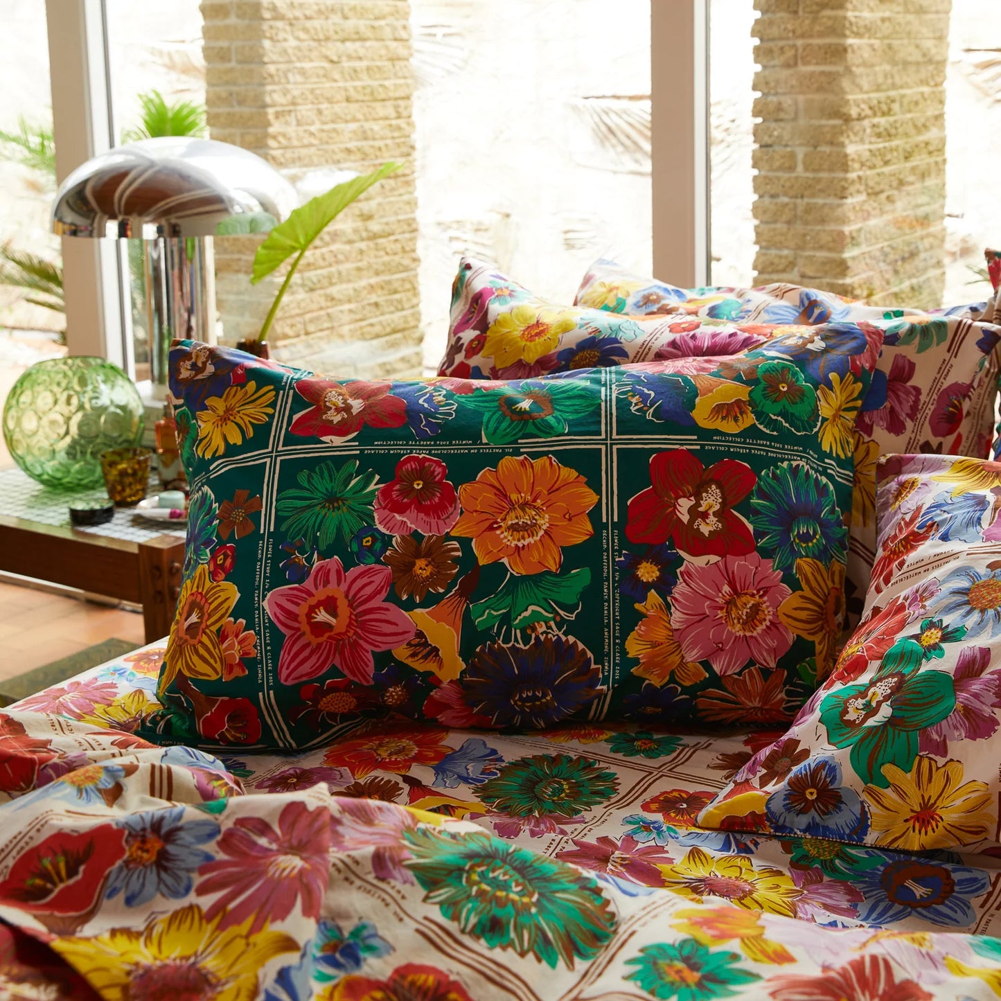 Ines Cotton Pillowcase set - Verdant