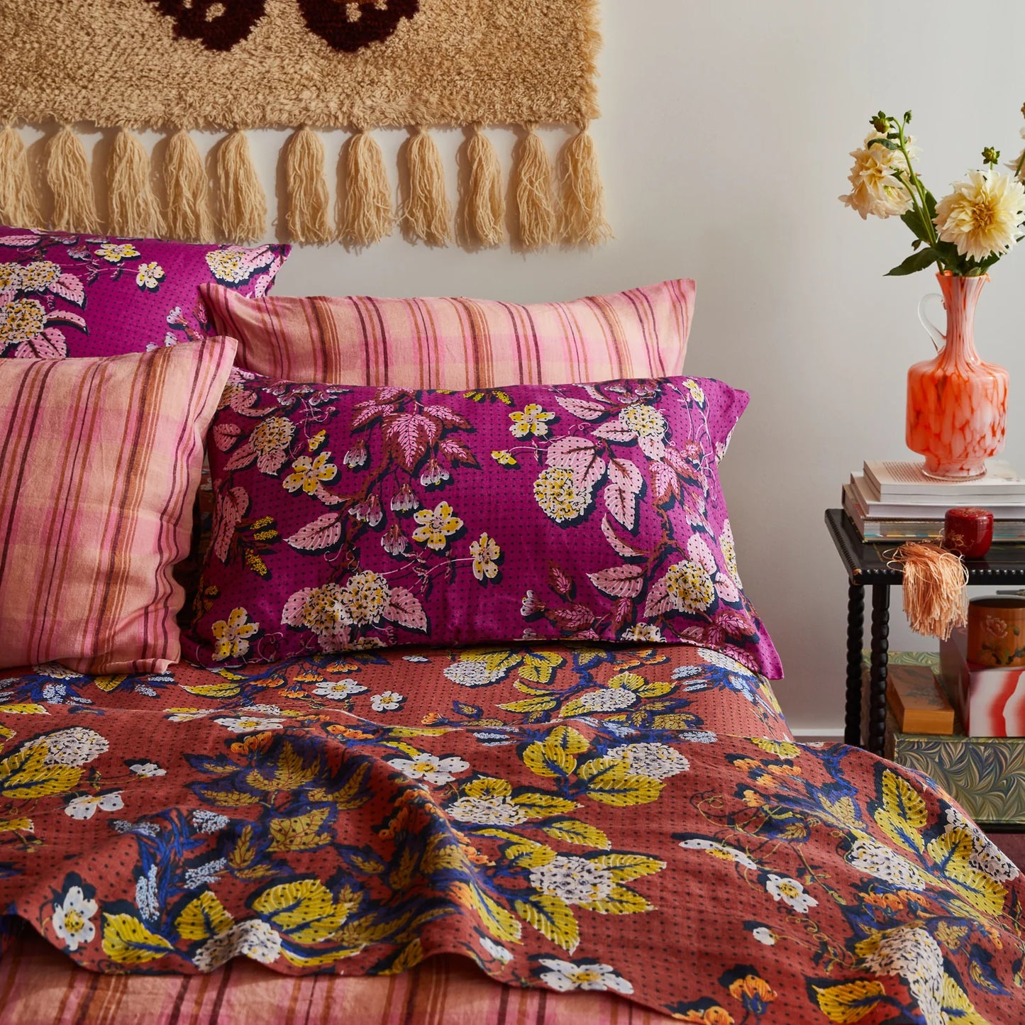 Sage and Clare Heidi Standard Pillowcases - Mulberry