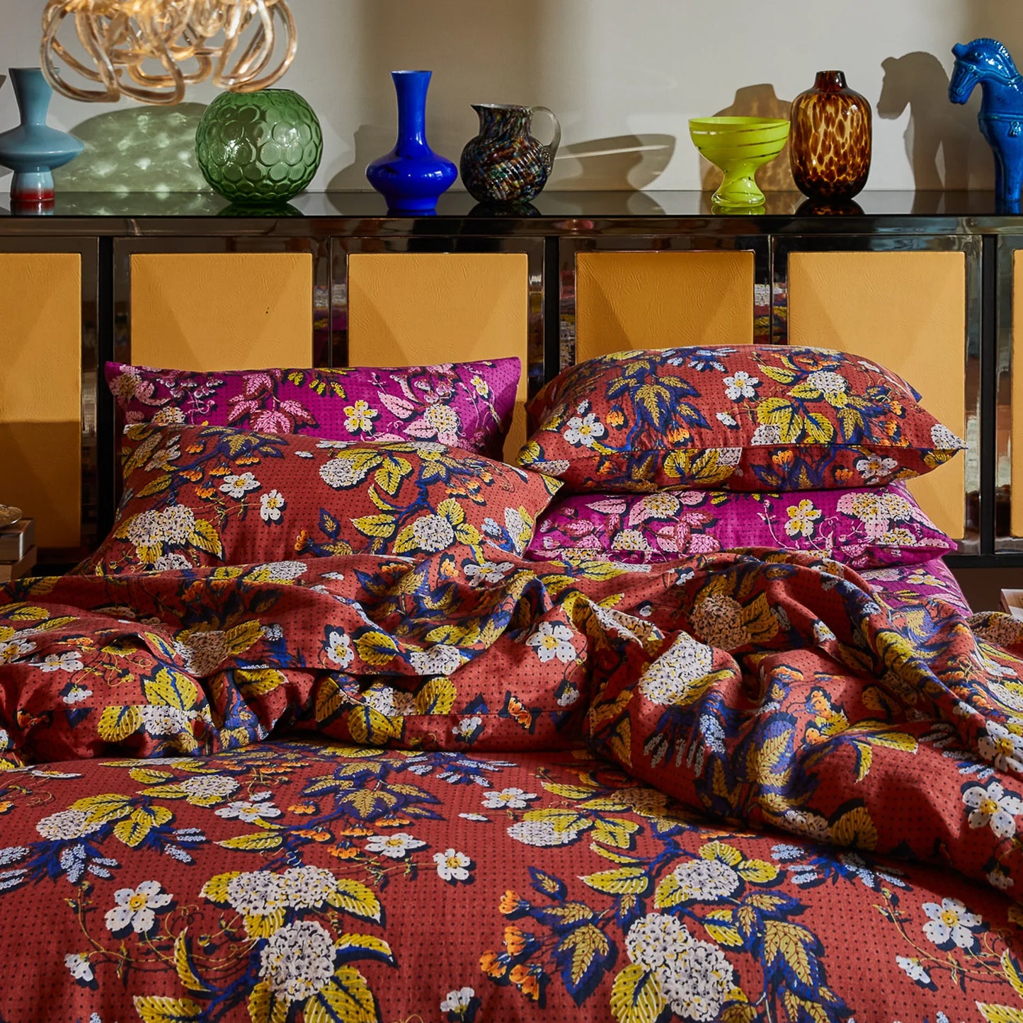 Sage and Clare Heidi Standard Pillowcases - Burnt Sienna