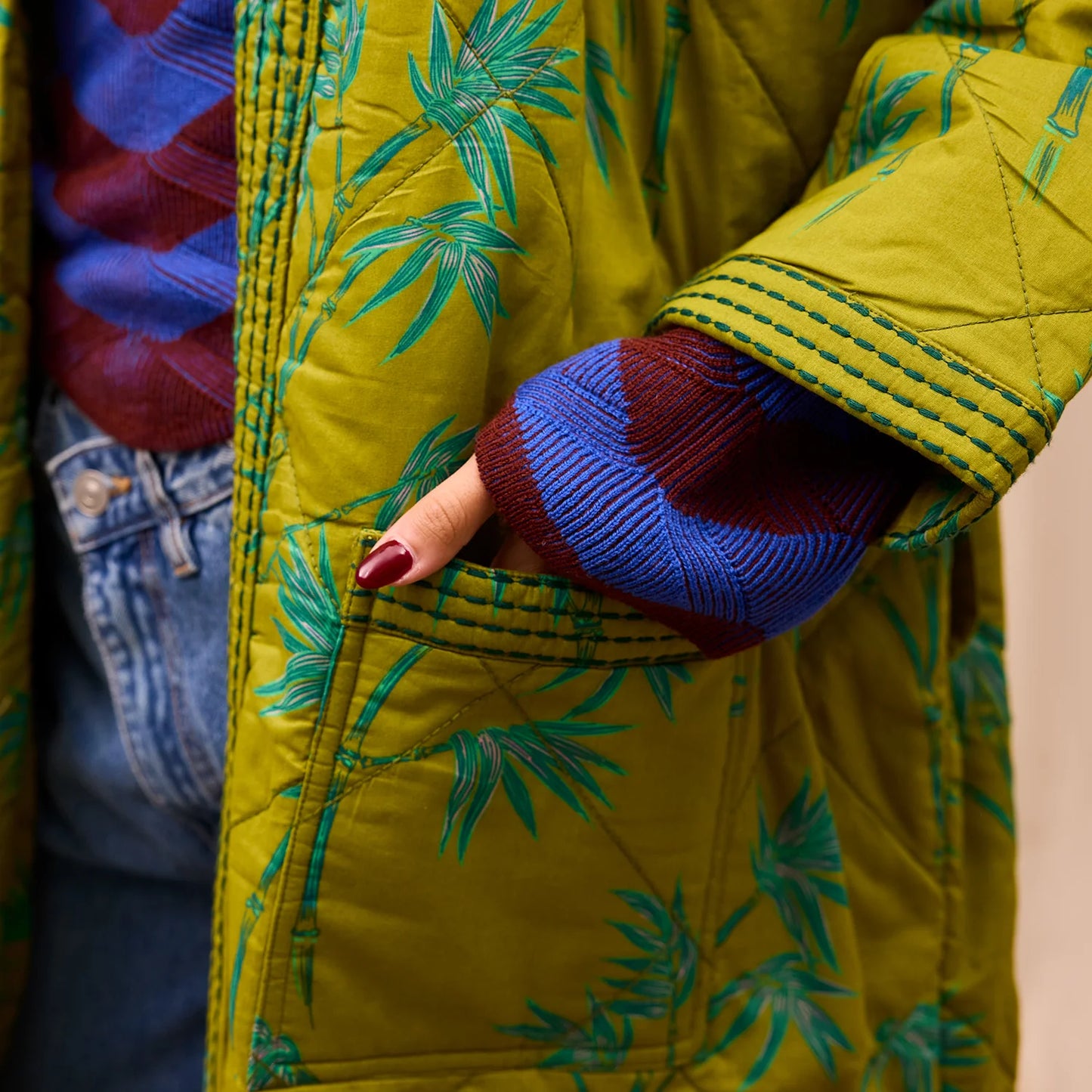 Aneta Quilted Robe - Juniper