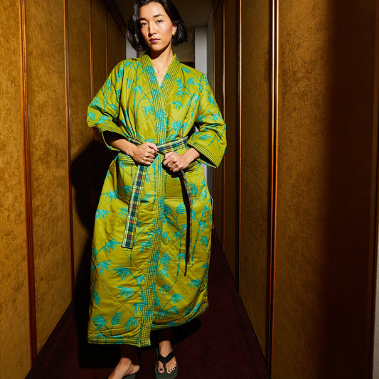 Aneta Quilted Robe - Juniper