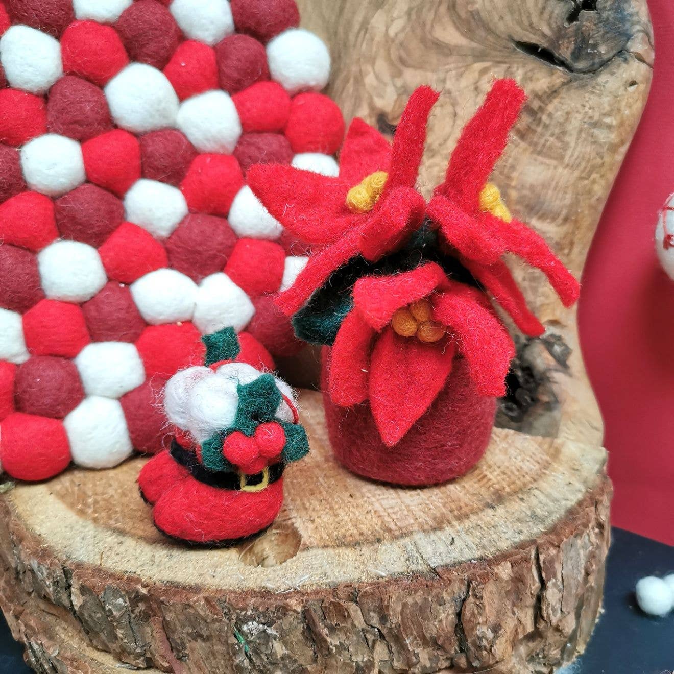 Handmade Felt Santa's Boots Hanging Christmas Decoration