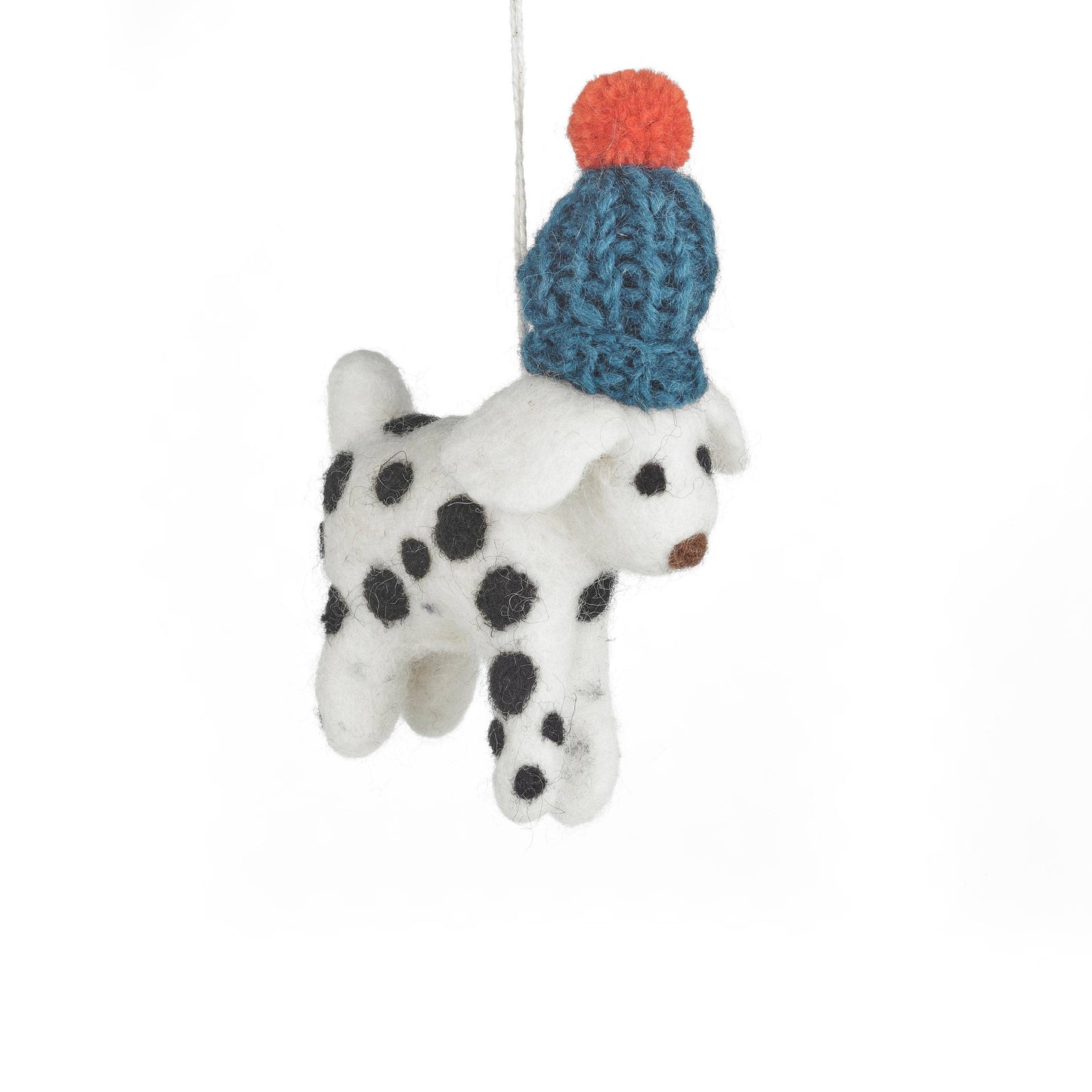 Handmade Needle Felt Dotty the Dog Hanging Decoration
