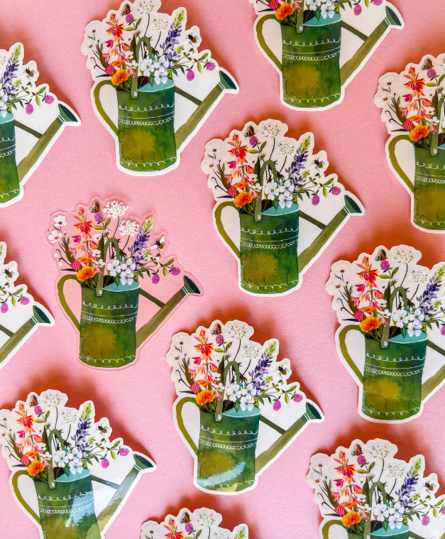 Katie Daisy ‘Watering Can’ Clear Sticker