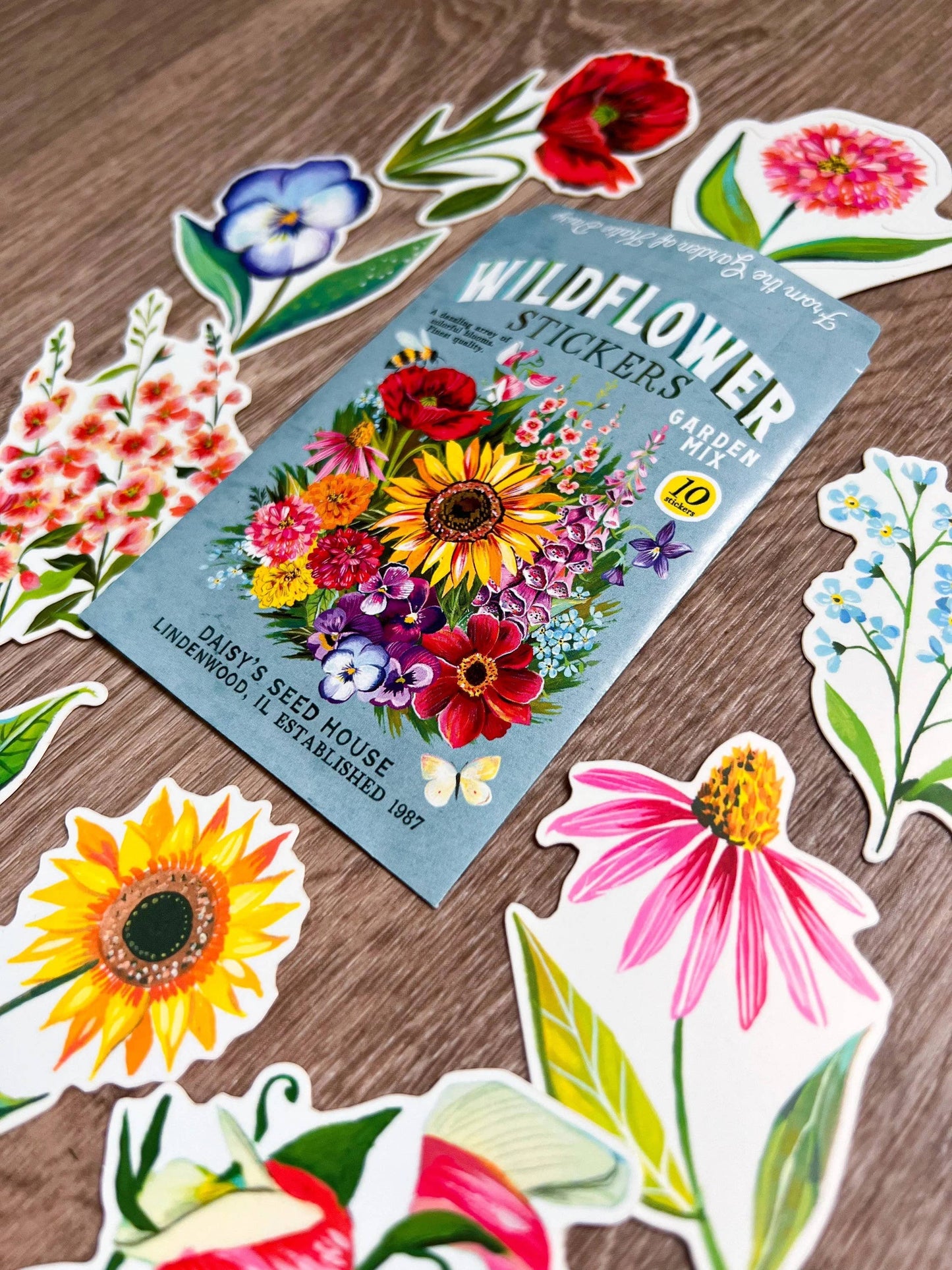 Katie Daisy ‘Wildflower’ Sticker Pack - Set of 10 Matte Stickers