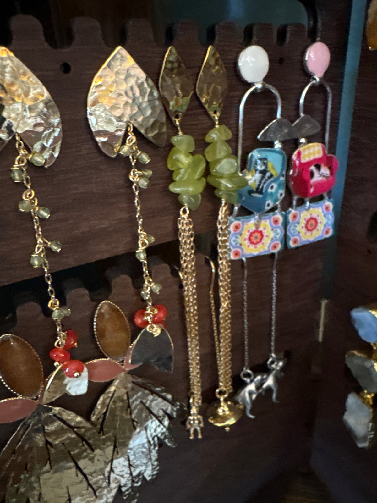 Sosol & Sea Green Gem Dangle Earrings