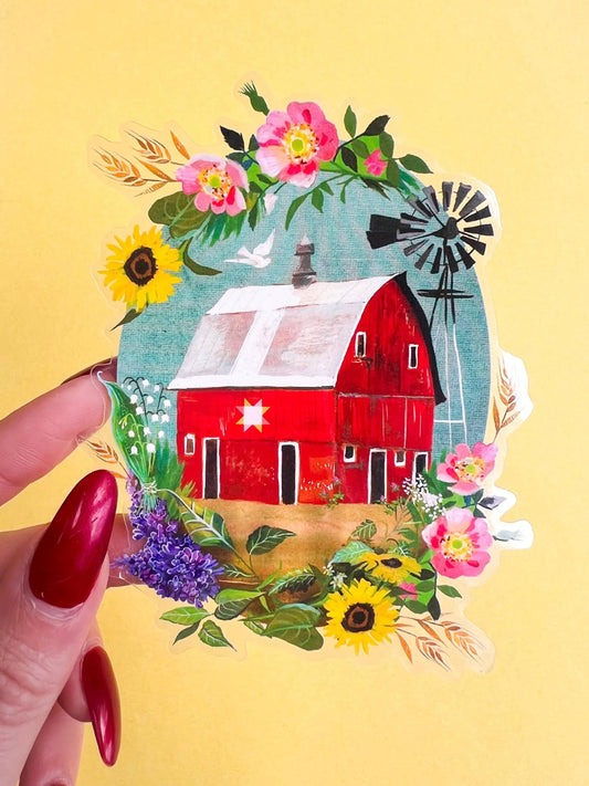 Katie Daisy ‘Barn’ Clear Sticker