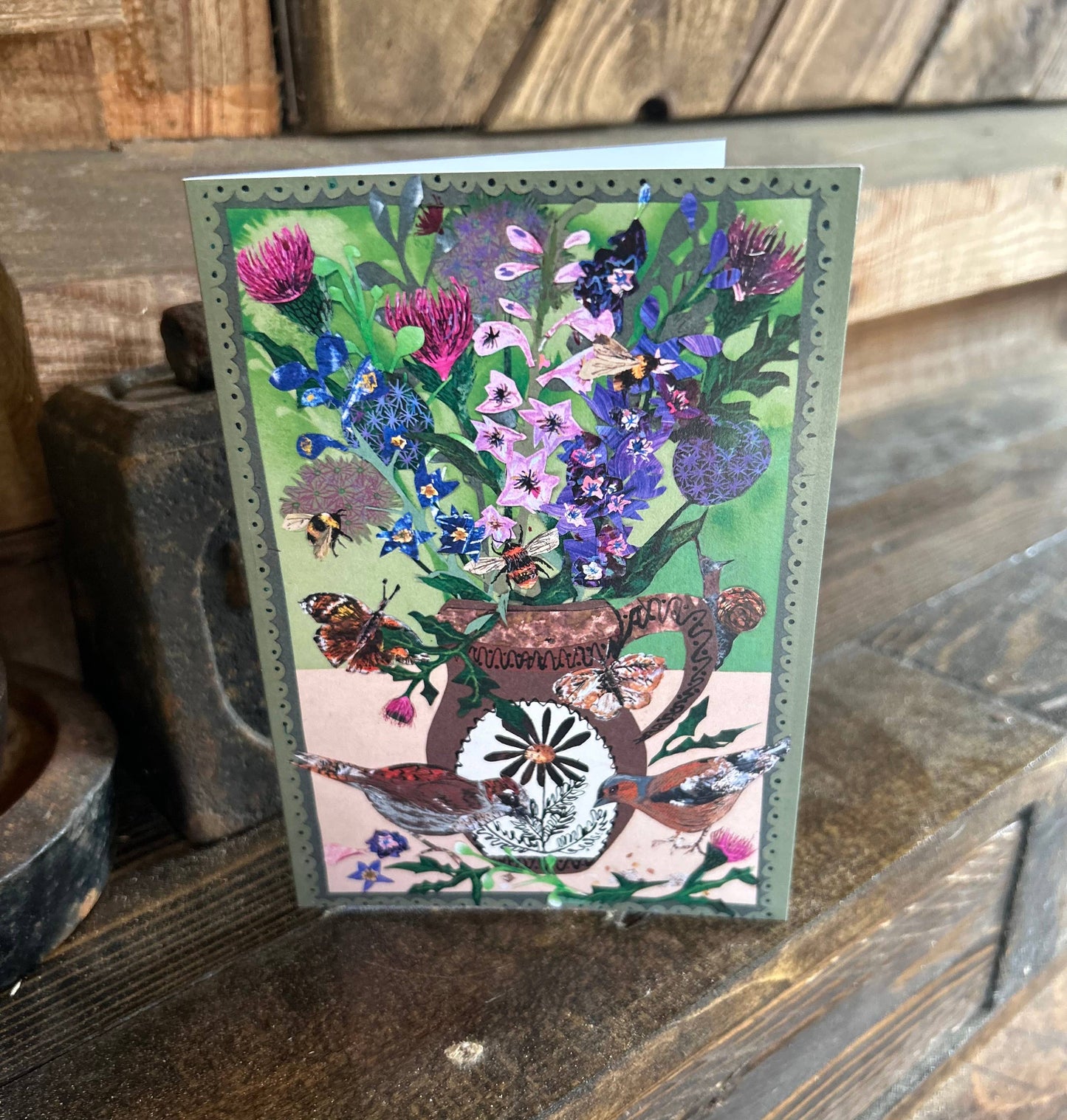 A6 Summer Blooms blank greeting card