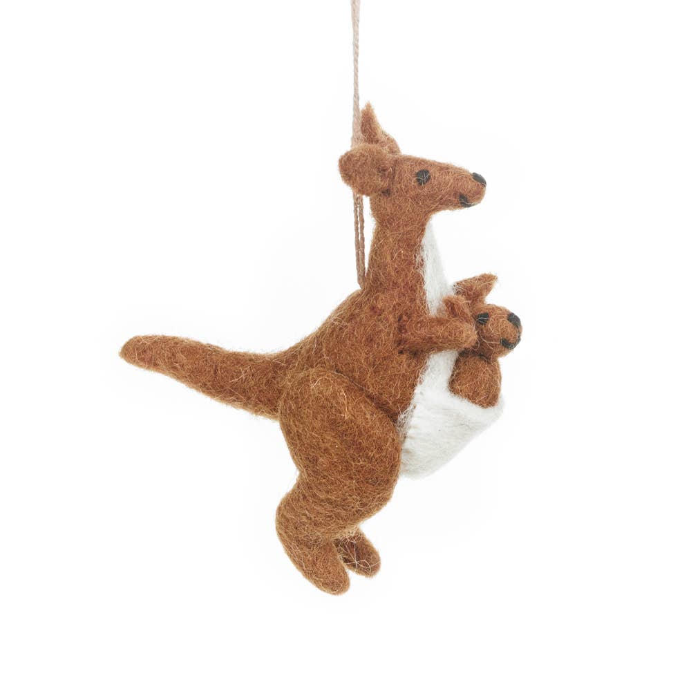 Handmade Felt Kanga & Roo Hanging Kangaroo Decoration