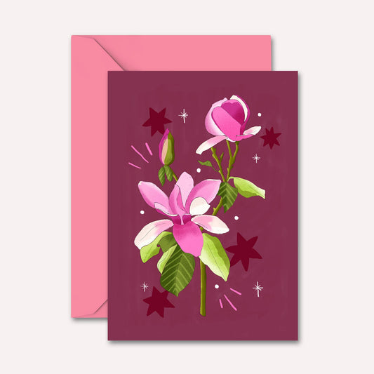 Magnolia Flower + Sparkle Card | Just Because, Any Occasion