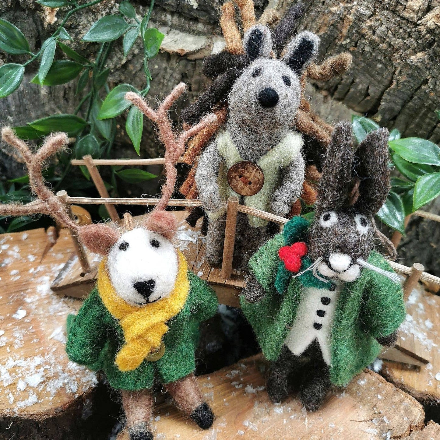 Handmade Felt Hector Christmas Hare Hanging Decoration