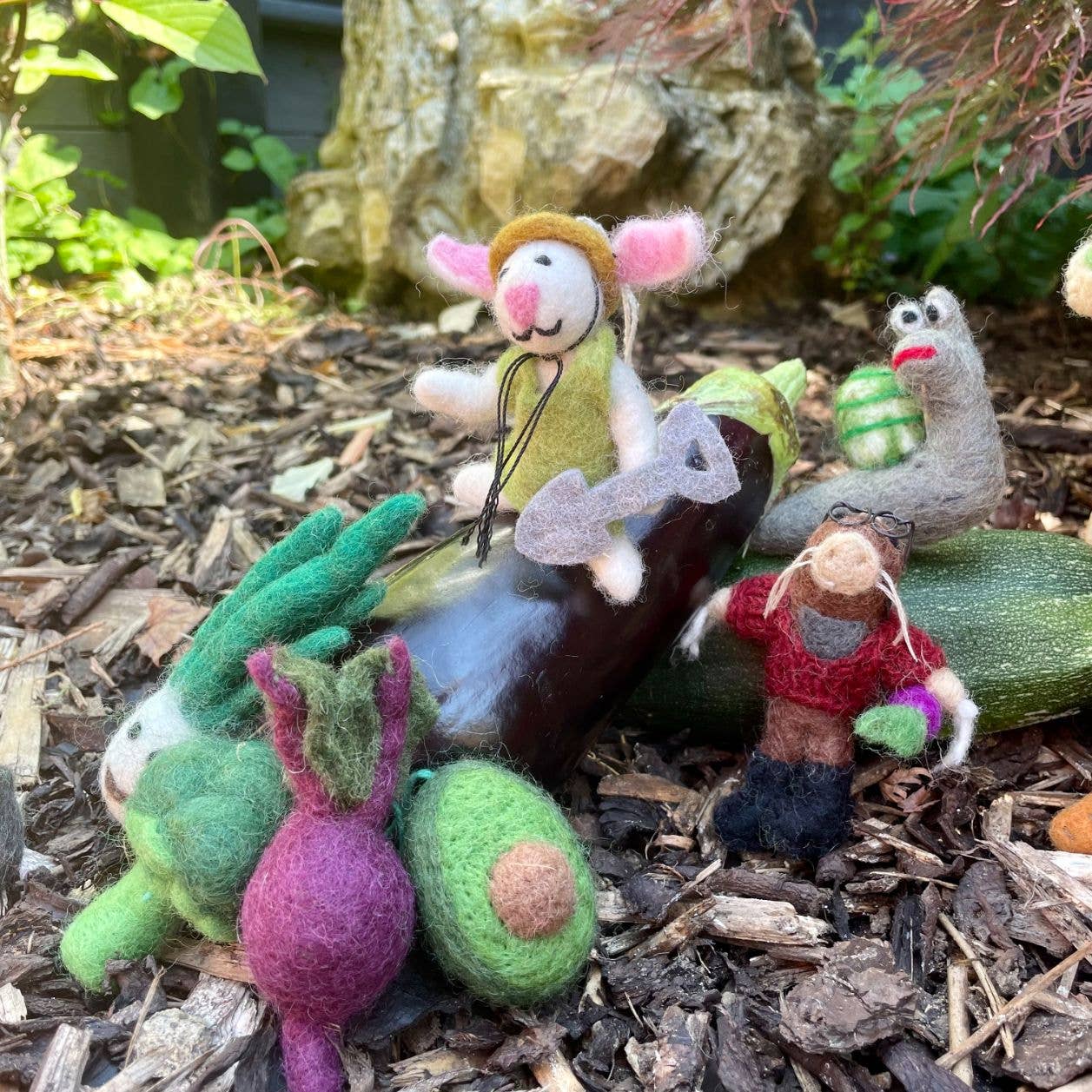 Handmade Felt Greta the Gardening Bunny Hanging Decoration