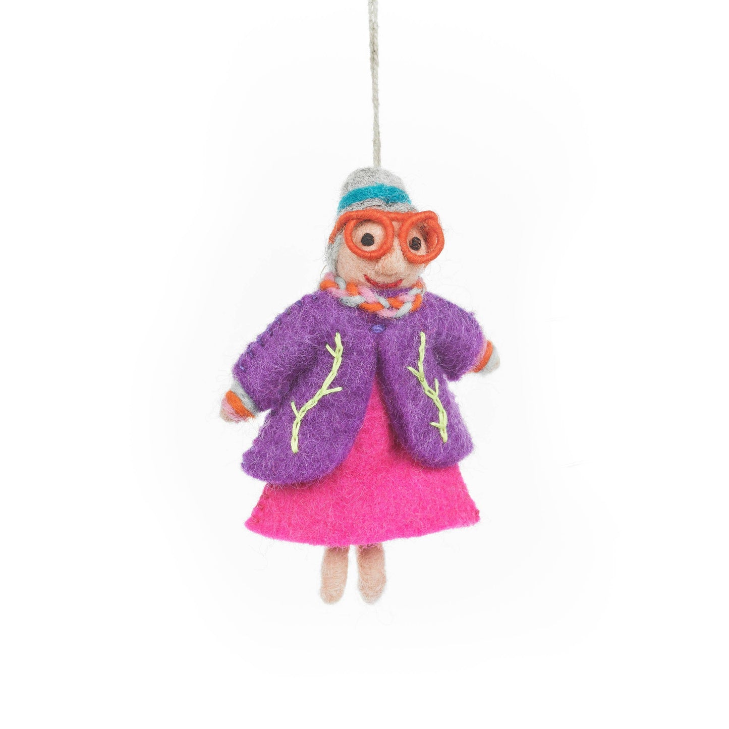 Handmade Felt Groovy Grannies Hanging Decoration: Various