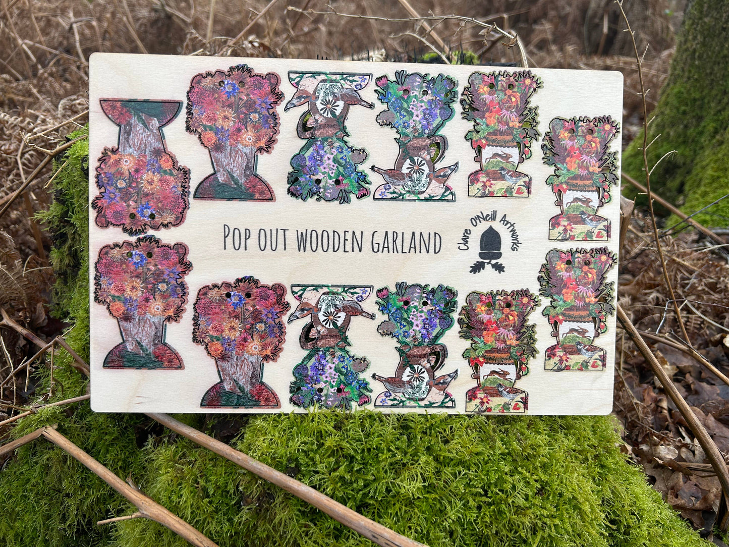 Pop out make your own floral wooden garland 