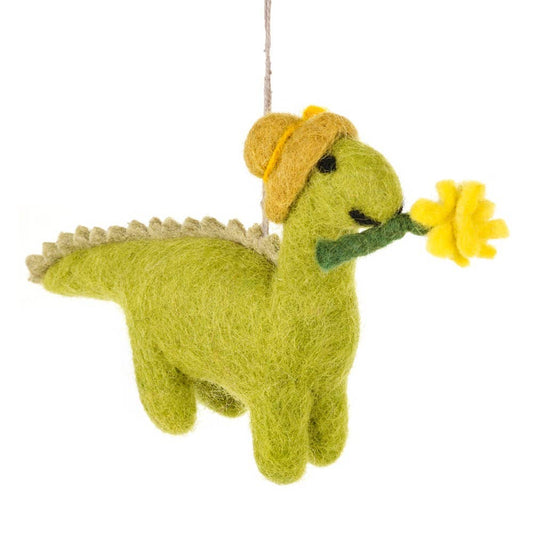 Handmade Felt Daphne Dinosaur Hanging Decoration