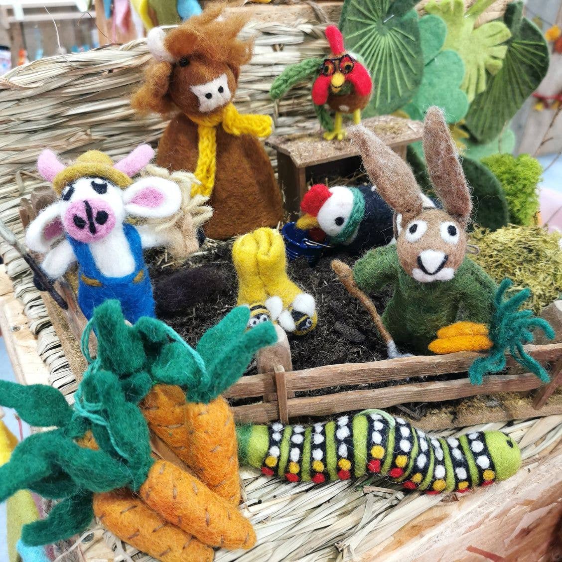 Handmade Felt Gordon the Gardening Hare Hanging Decoration