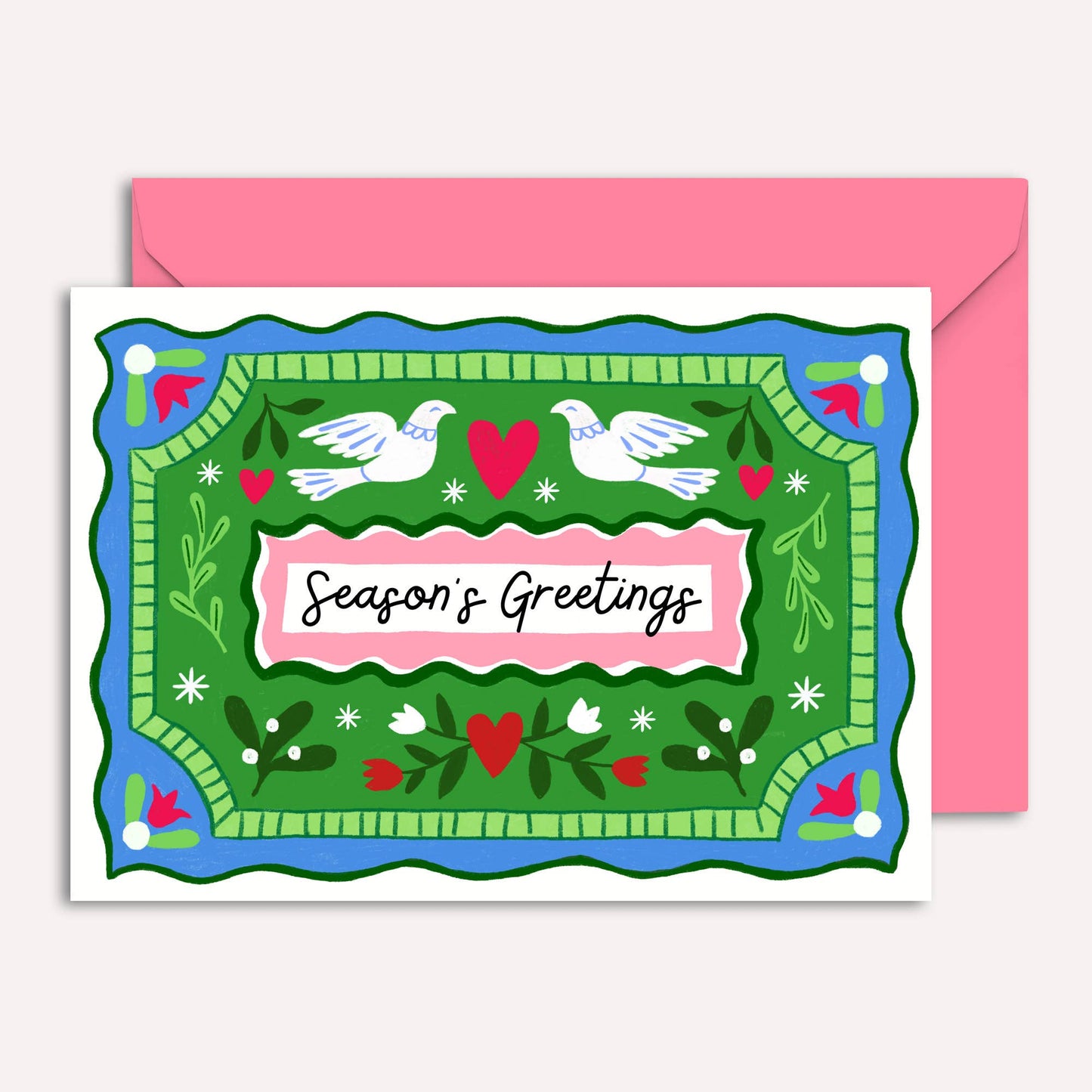 Christmas Card Pack of 4 | Pretty Vintage Illustration