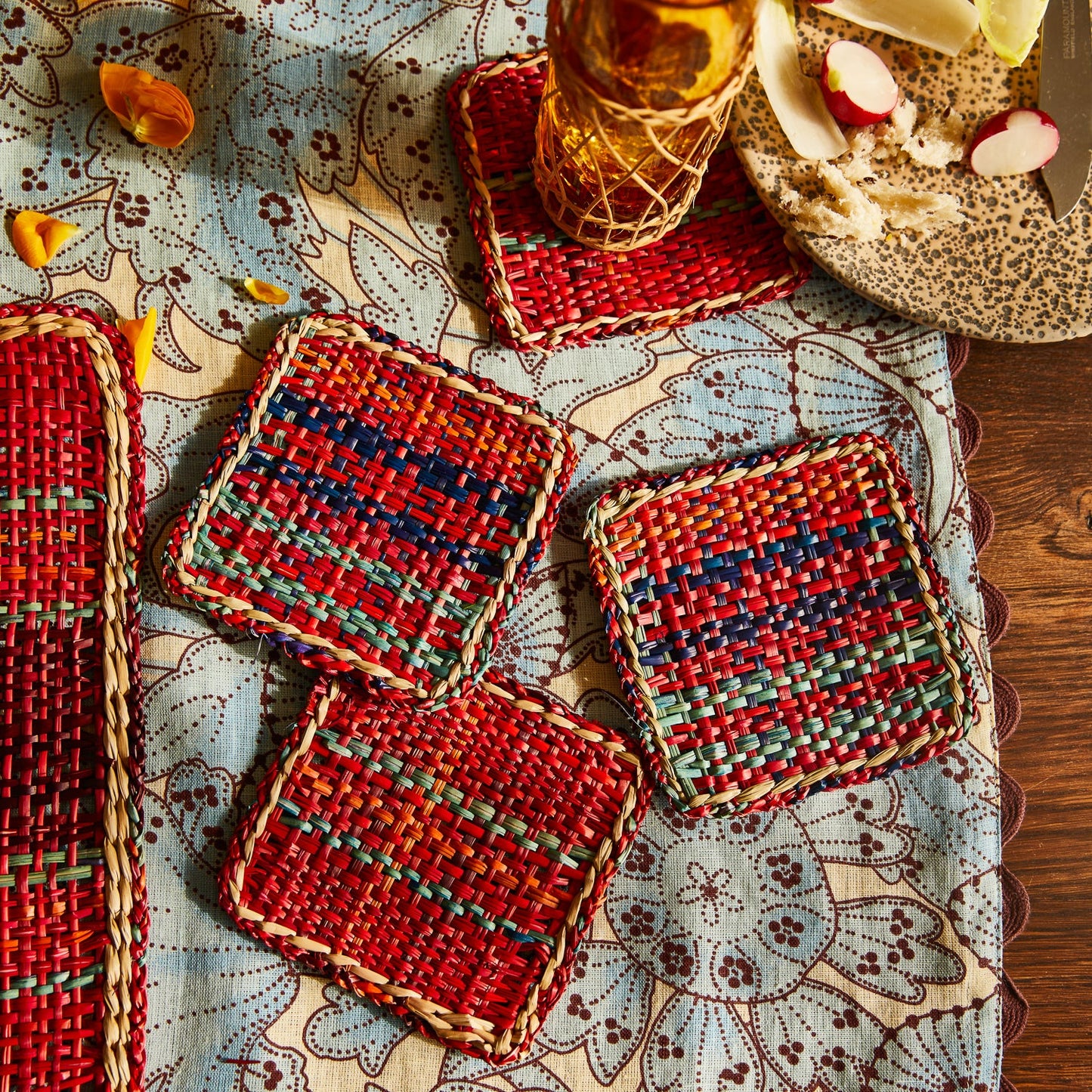 Sage and Clare Isla Coasters - Crimson